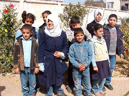 Blind school children in Gaza City